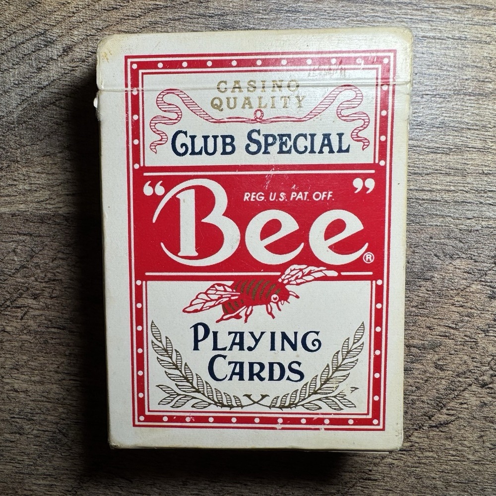 Vintage Casino Quality Club Special Bee No. 92 Red Cambric Finish Playing Cards
